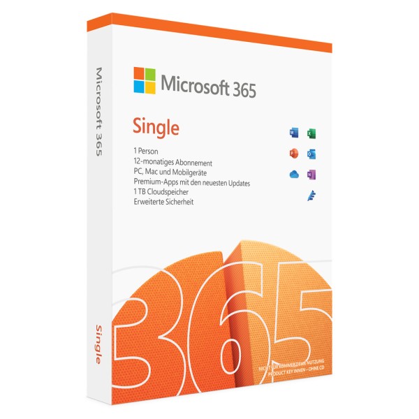 Microsoft Office 365 Single | für PC/Mac/Mobilgeräte
