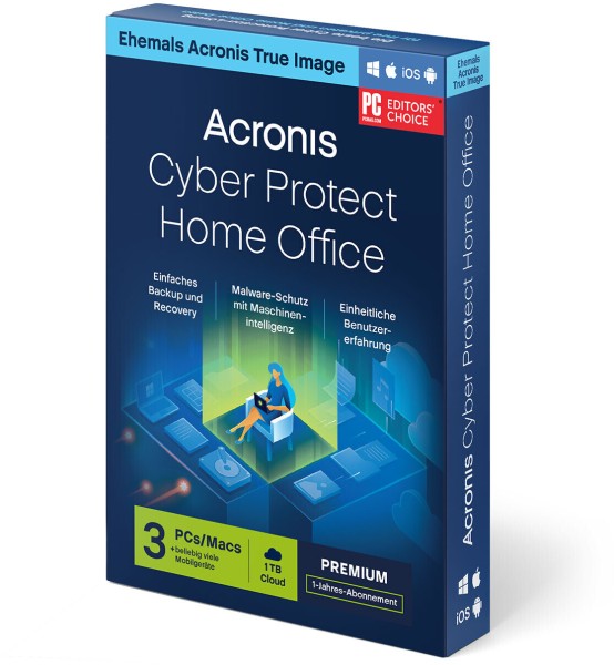 Acronis Cyber Protect Home Office Premium | Win / Mac / iOS / Android | 1 TB Cloudspeicher